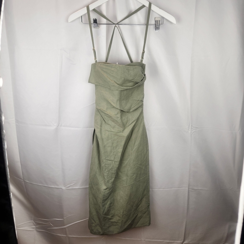 JACQUEMUS Khaki 'La Robe Saudade' Minidress size XXS (32) BNWT with defect - Picture 4 of 13